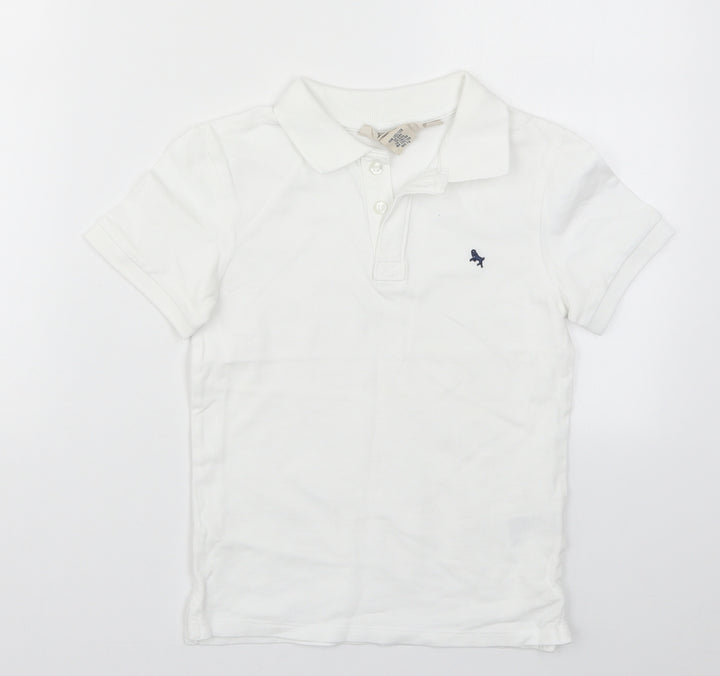 H&M Boys White   Basic Polo Size 7-8 Years