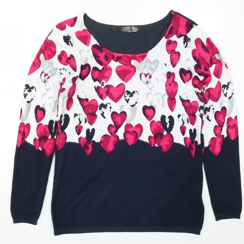 BPC Womens Multicoloured  Knit Pullover Jumper Size S  - Love Hearts