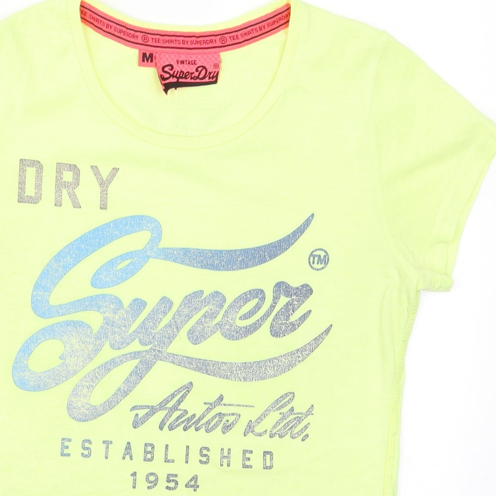Superdry Womens Yellow   Basic T-Shirt Size M