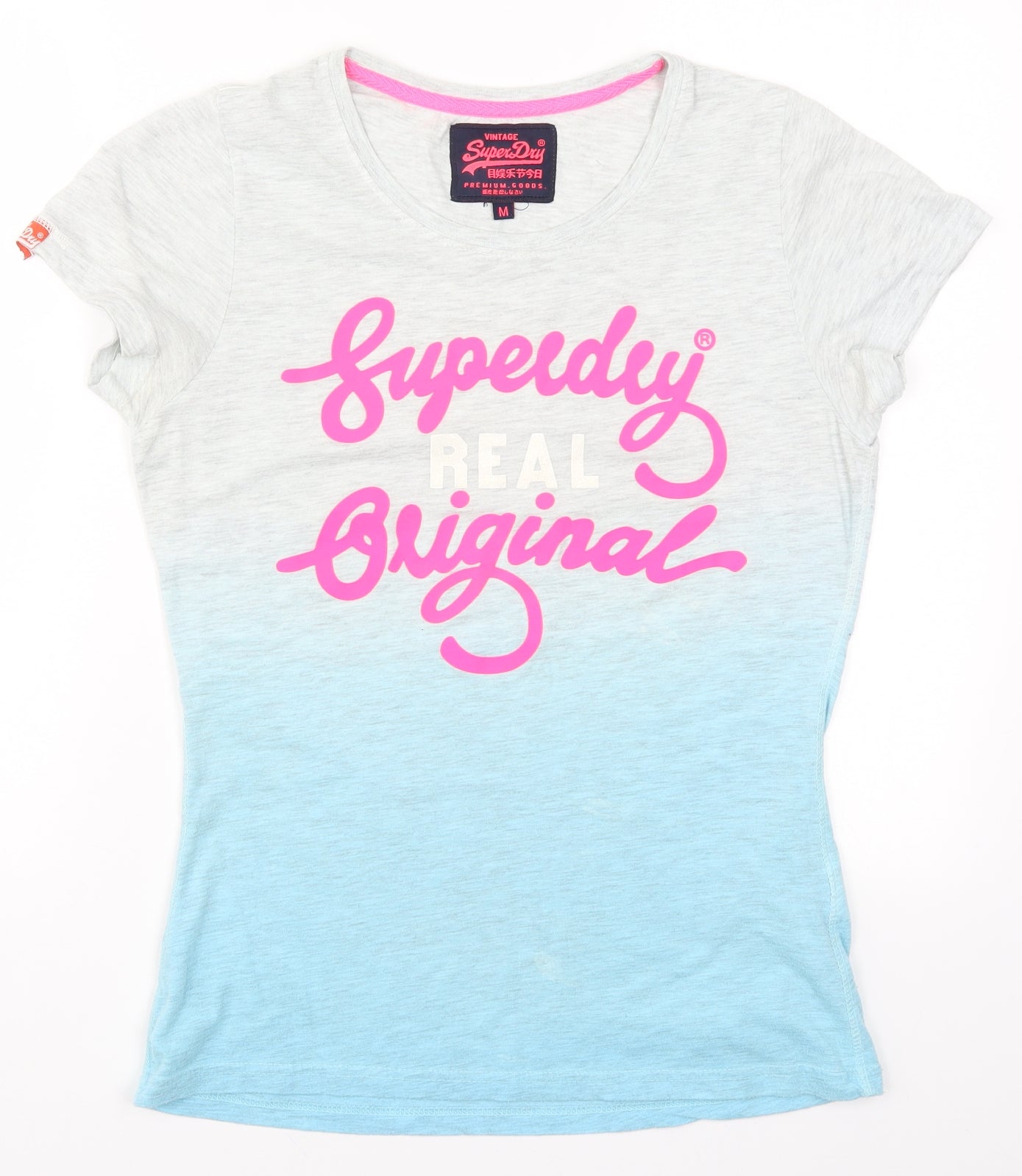 Superdry Womens Blue   Basic T-Shirt Size M  - Ombre