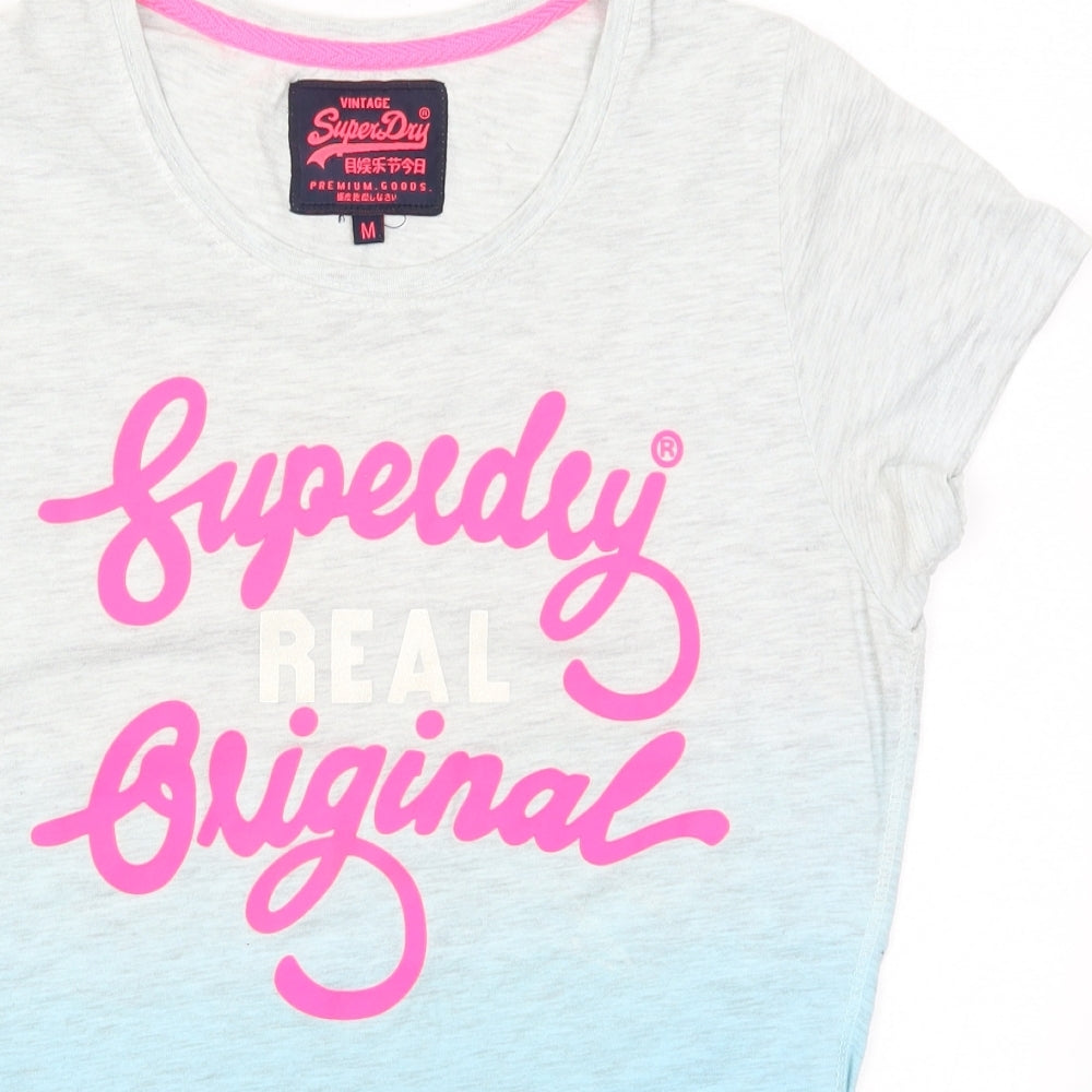 Superdry Womens Blue   Basic T-Shirt Size M  - Ombre