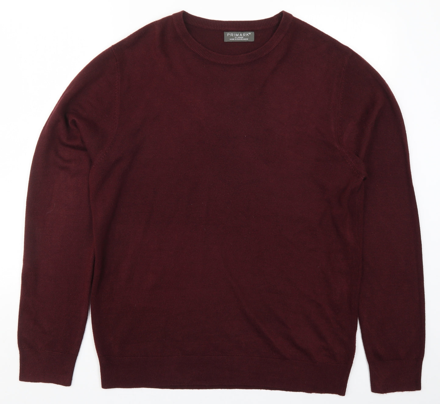 Primark Mens Red  Knit Pullover Jumper Size XL