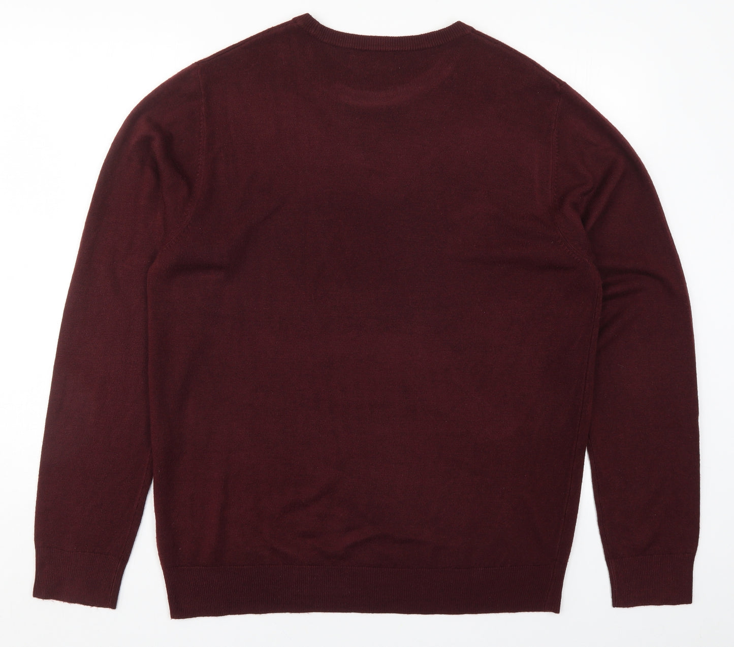 Primark Mens Red  Knit Pullover Jumper Size XL