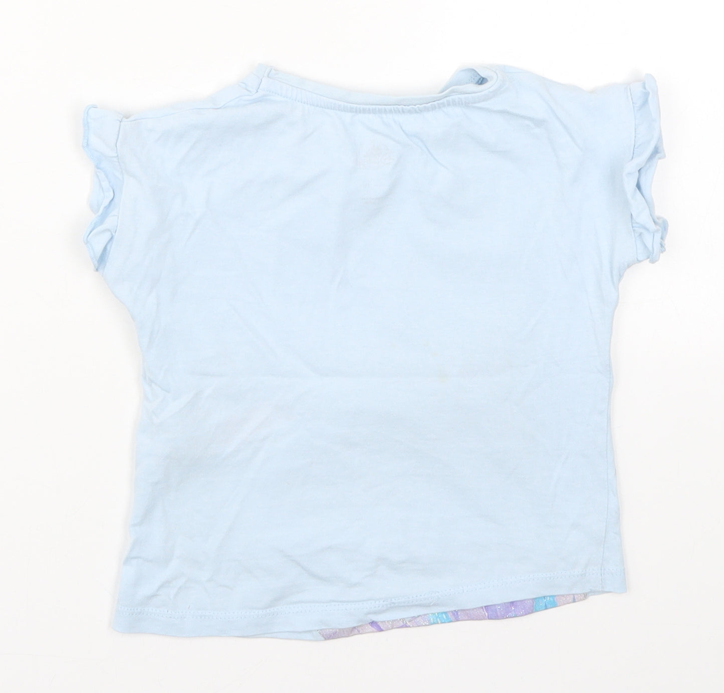 Disney Girls Blue   Basic T-Shirt Size 4 Years  - Frozen Elsa
