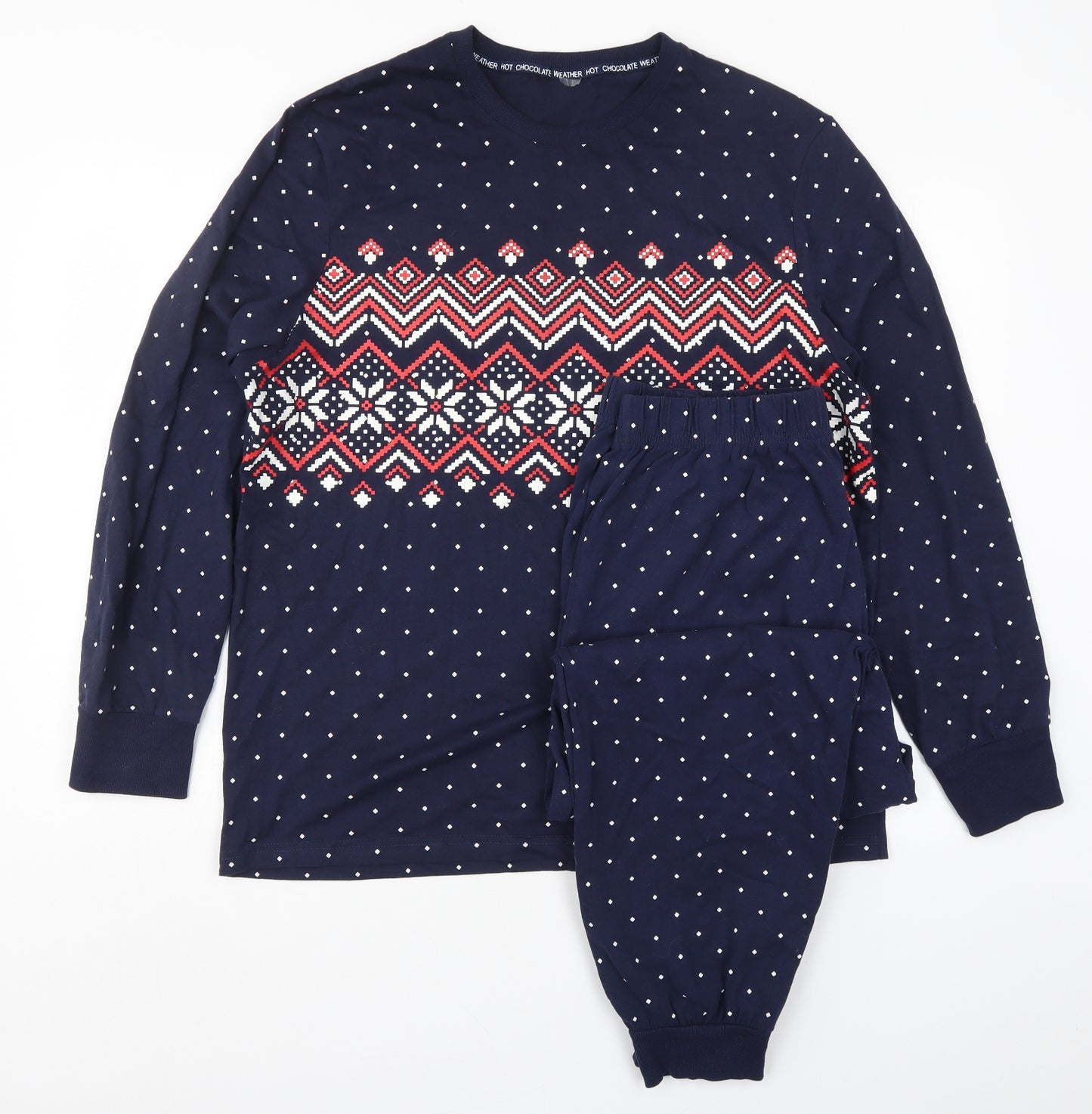 George Mens Blue Geometric   Pyjama Set Size L