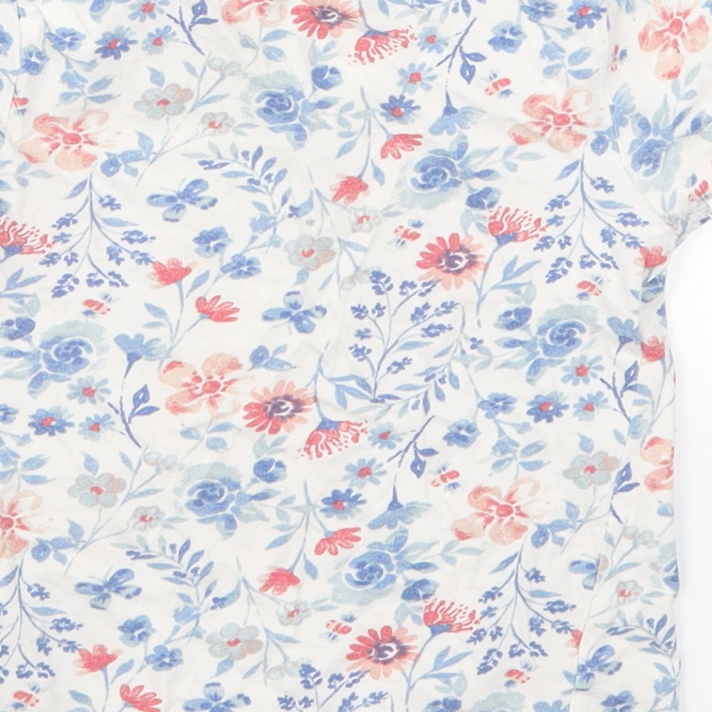 F&F Girls Blue Floral  Basic T-Shirt Size 3-4 Years