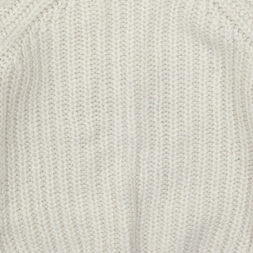 George Girls White  Knit Pullover Jumper Size 4-5 Years
