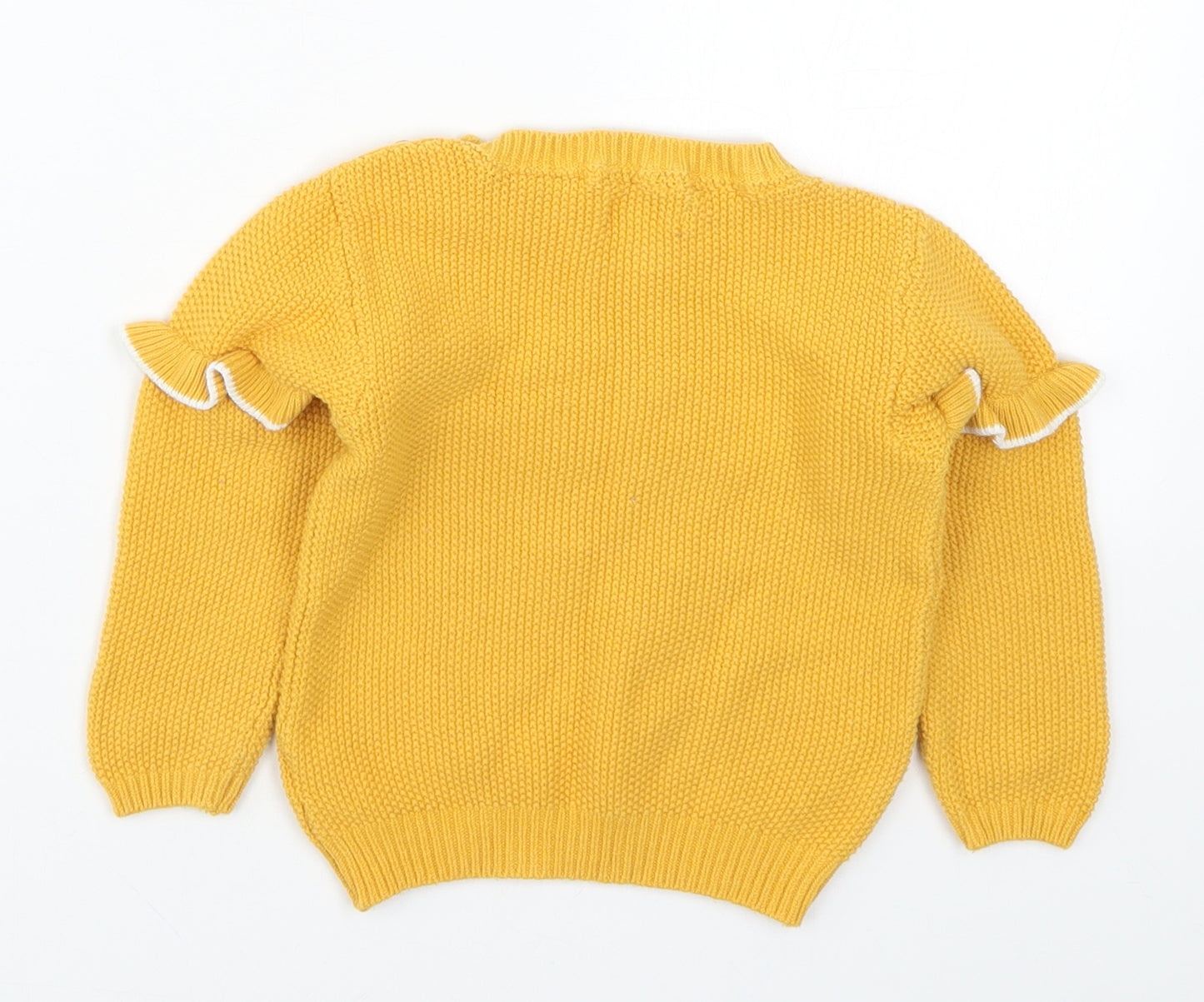 Primark Girls Yellow  Knit Pullover Jumper Size 12-18 Months  - Happy