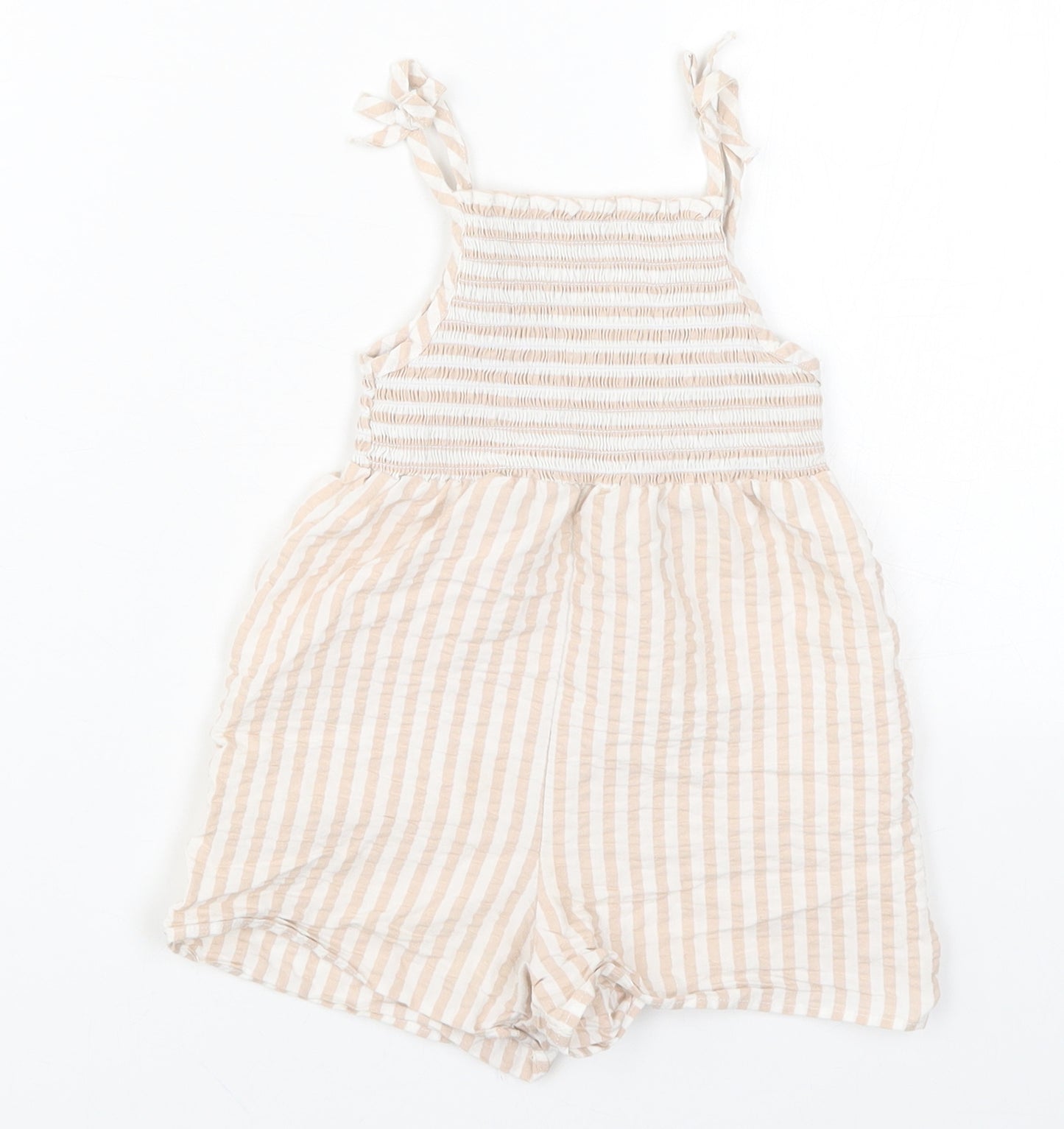 George Girls Beige Striped  Romper One-Piece Size 18-24 Months