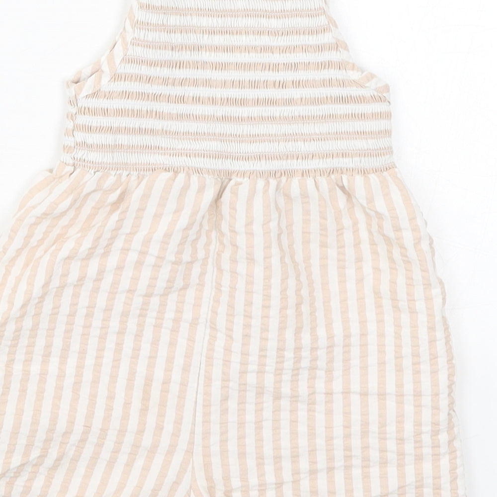 George Girls Beige Striped  Romper One-Piece Size 18-24 Months