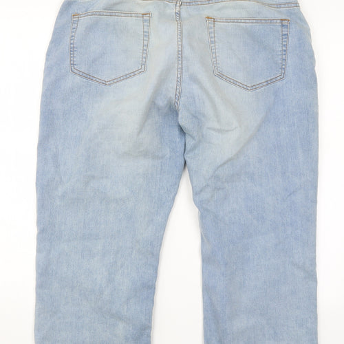 Peacocks Womens Blue  Denim Cropped Jeans Size 16 L22 in