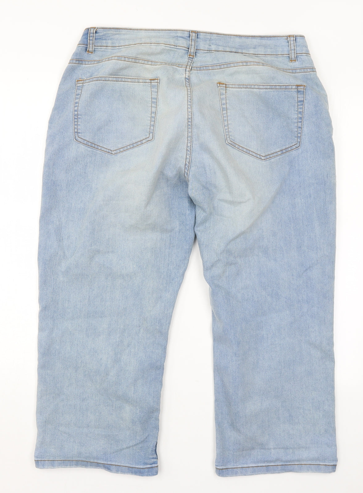 Peacocks Womens Blue  Denim Cropped Jeans Size 16 L22 in