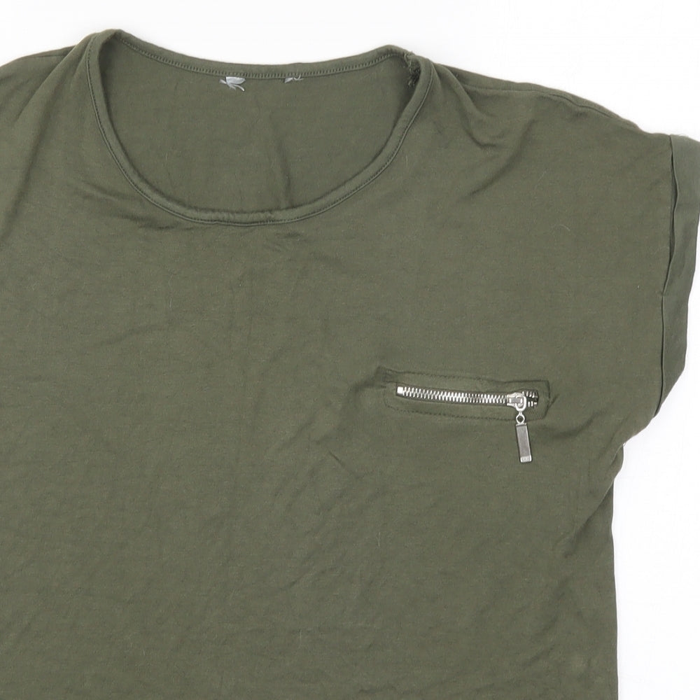 Peacocks Womens Green   Basic T-Shirt Size 14