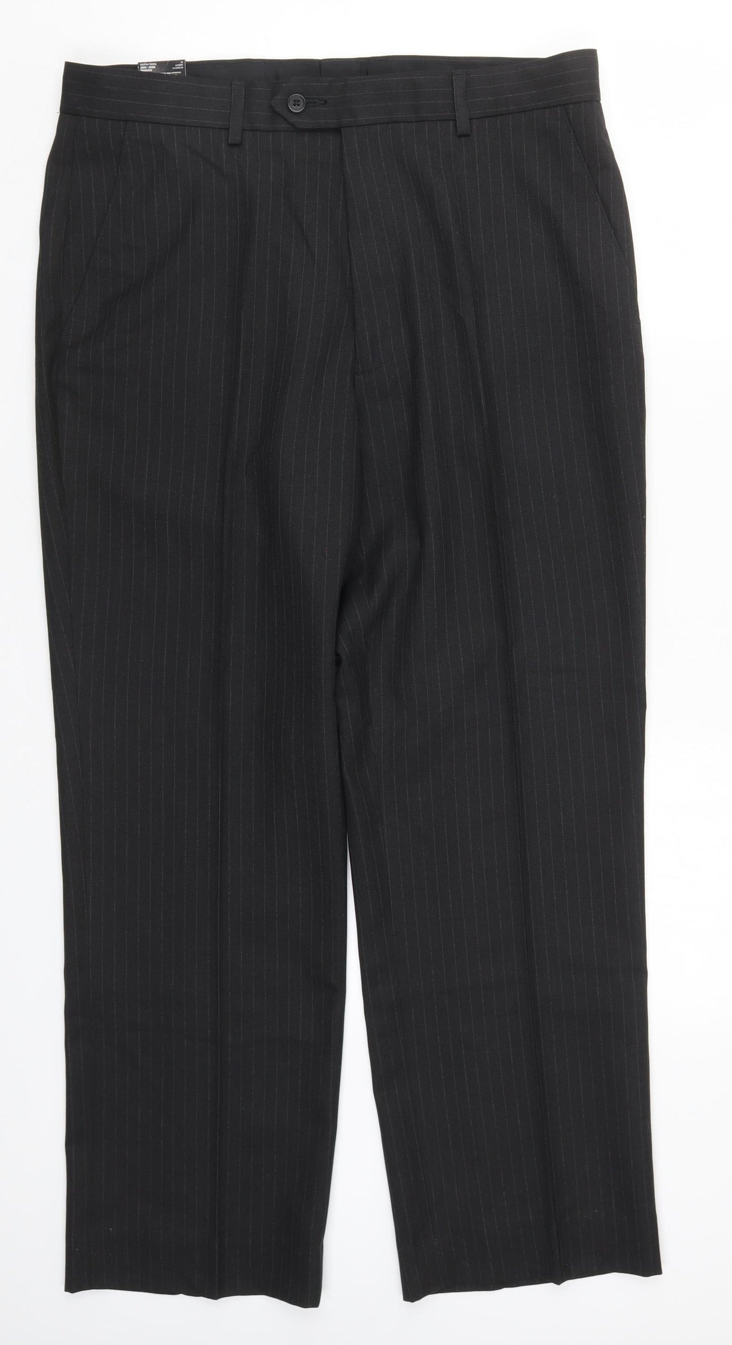 George Mens Black Striped  Trousers  Size 34 L29 in