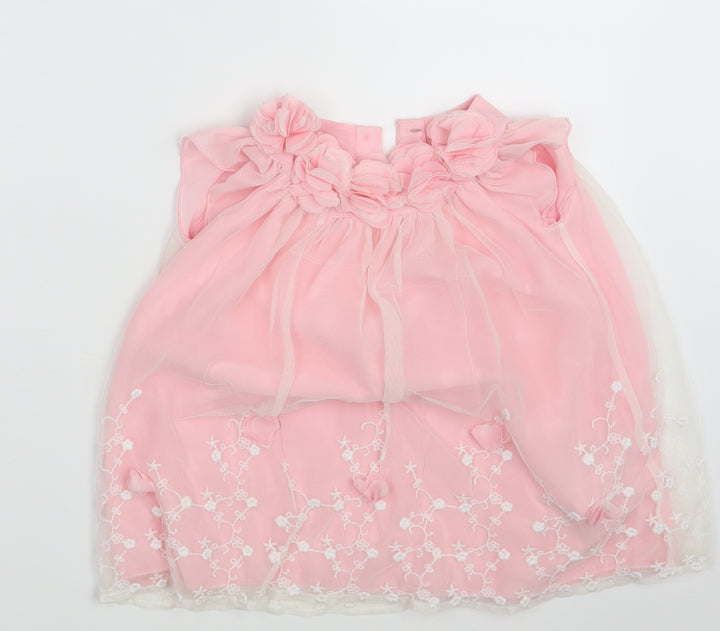 F&F Girls Pink Floral  A-Line  Size 12-18 Months