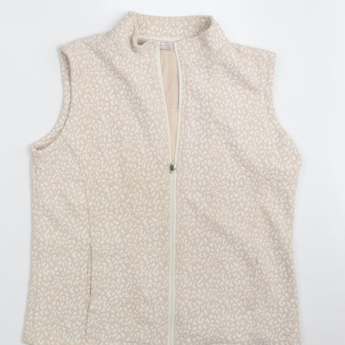 Honor Millburn  Womens Beige Animal Print  Gilet Jacket Size 10