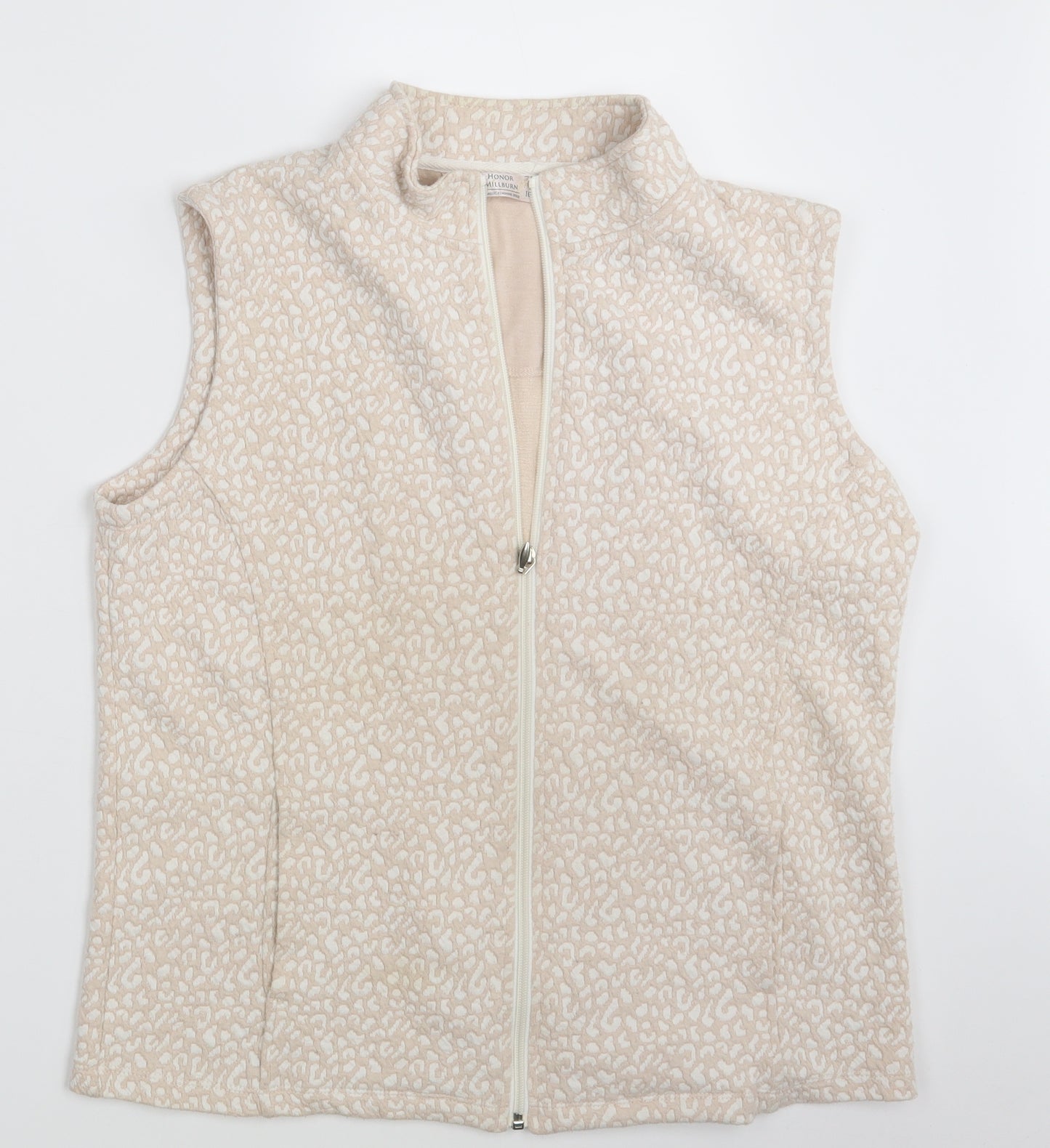 Honor Millburn  Womens Beige Animal Print  Gilet Jacket Size 10