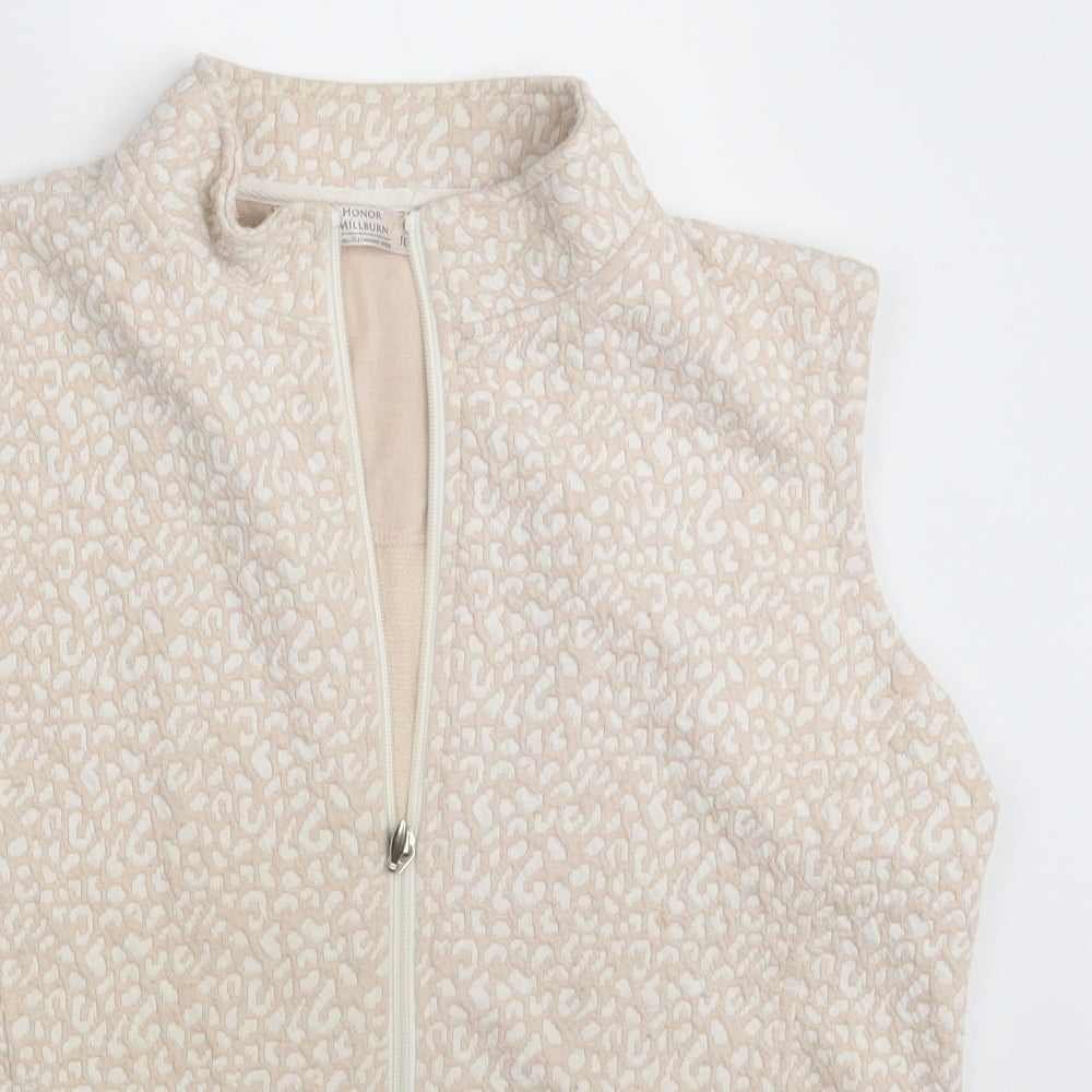 Honor Millburn  Womens Beige Animal Print  Gilet Jacket Size 10