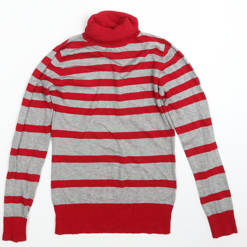 Warehouse Womens Red Striped  Pullover Sweatshirt Size 8