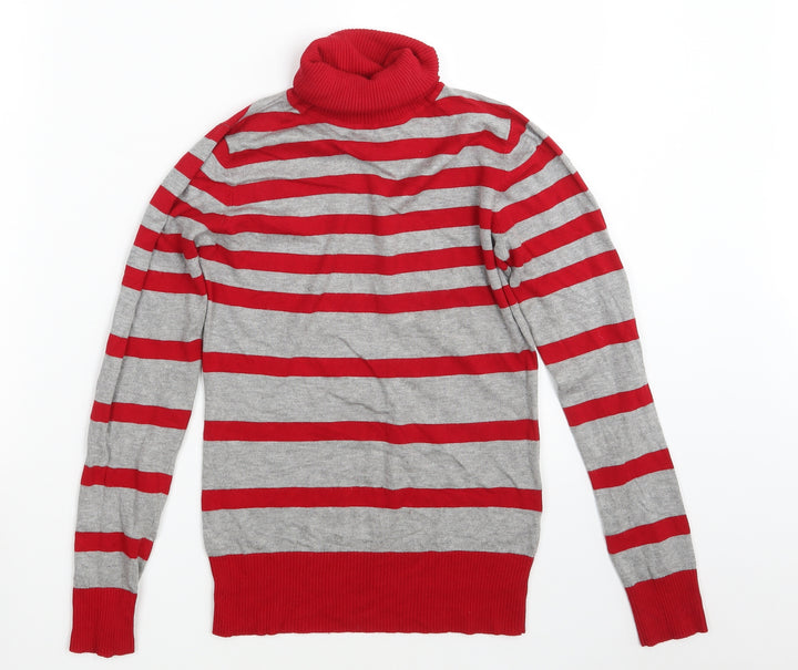 Warehouse Womens Red Striped  Pullover Sweatshirt Size 8
