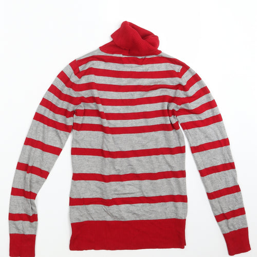 Warehouse Womens Red Striped  Pullover Sweatshirt Size 8
