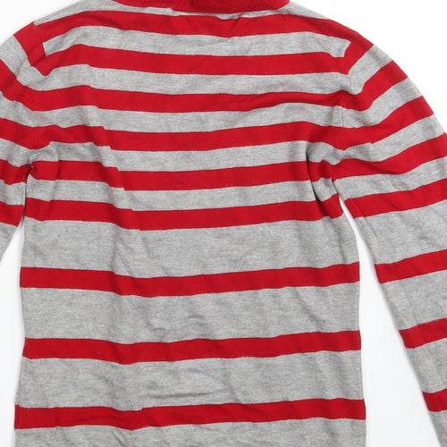 Warehouse Womens Red Striped  Pullover Sweatshirt Size 8