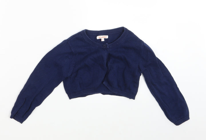 Blue Zoo Girls Blue Cardigan Jumper Size 4-5 Years