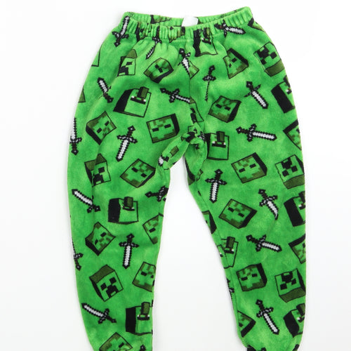 Minecraft Boys Green   Jogger Trousers One Size - Waist 18in; Inside  leg 18in