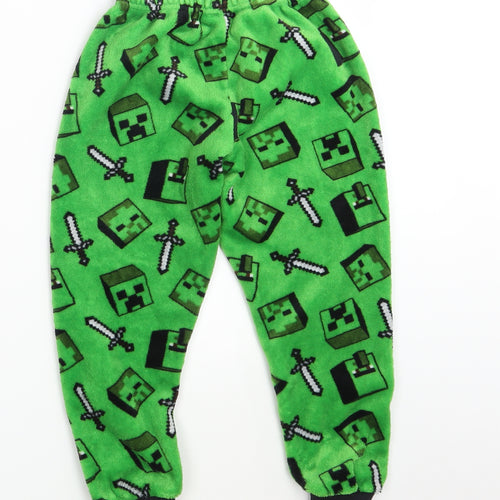 Minecraft Boys Green   Jogger Trousers One Size - Waist 18in; Inside  leg 18in