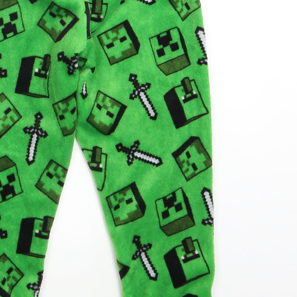 Minecraft Boys Green   Jogger Trousers One Size - Waist 18in; Inside  leg 18in