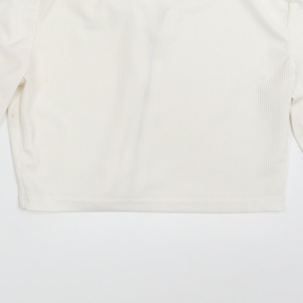 SheIn Womens Ivory   Full Zip Sweatshirt Size XS