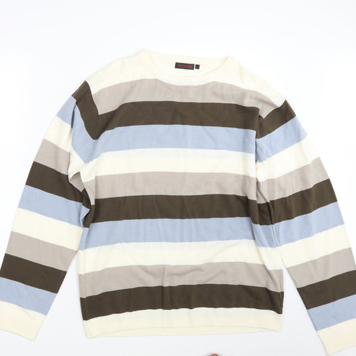 Matalan Mens Multicoloured Striped  Pullover Sweatshirt Size L