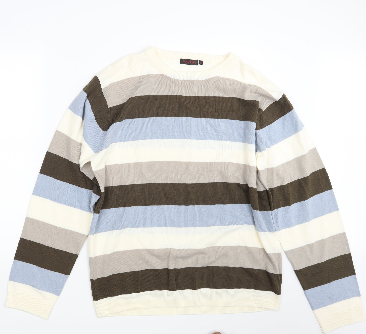Matalan Mens Multicoloured Striped  Pullover Sweatshirt Size L