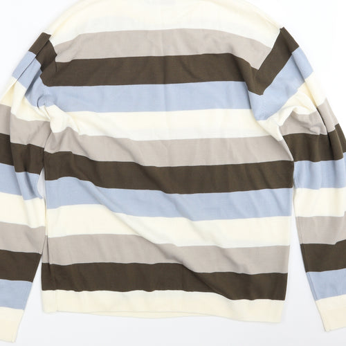 Matalan Mens Multicoloured Striped  Pullover Sweatshirt Size L