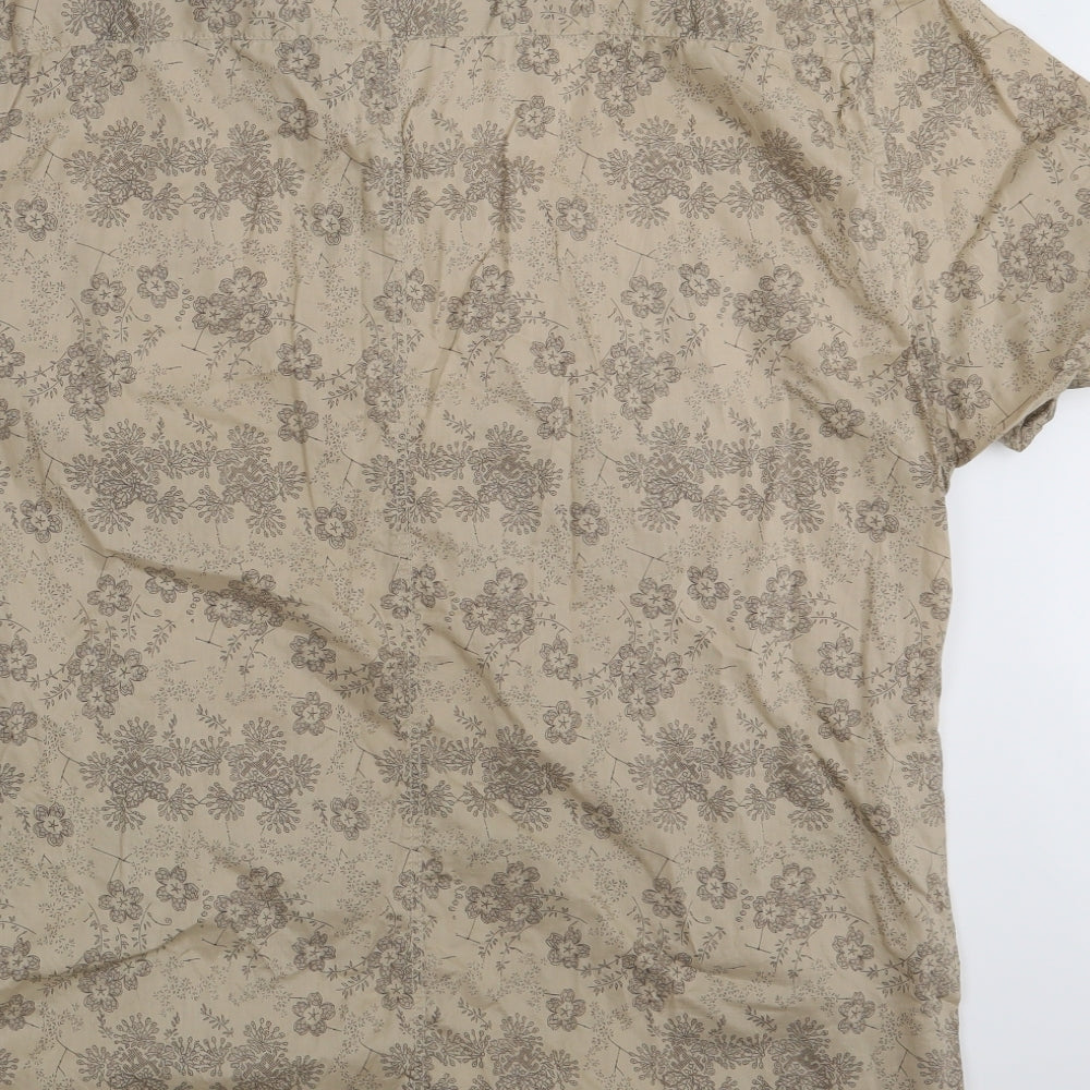 Denim 73  Mens Brown Floral   Button-Up Size XL