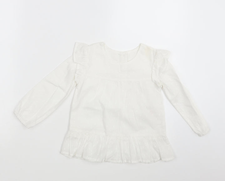 Matalan Girls White Polka Dot  A-Line  Size 2-3 Years