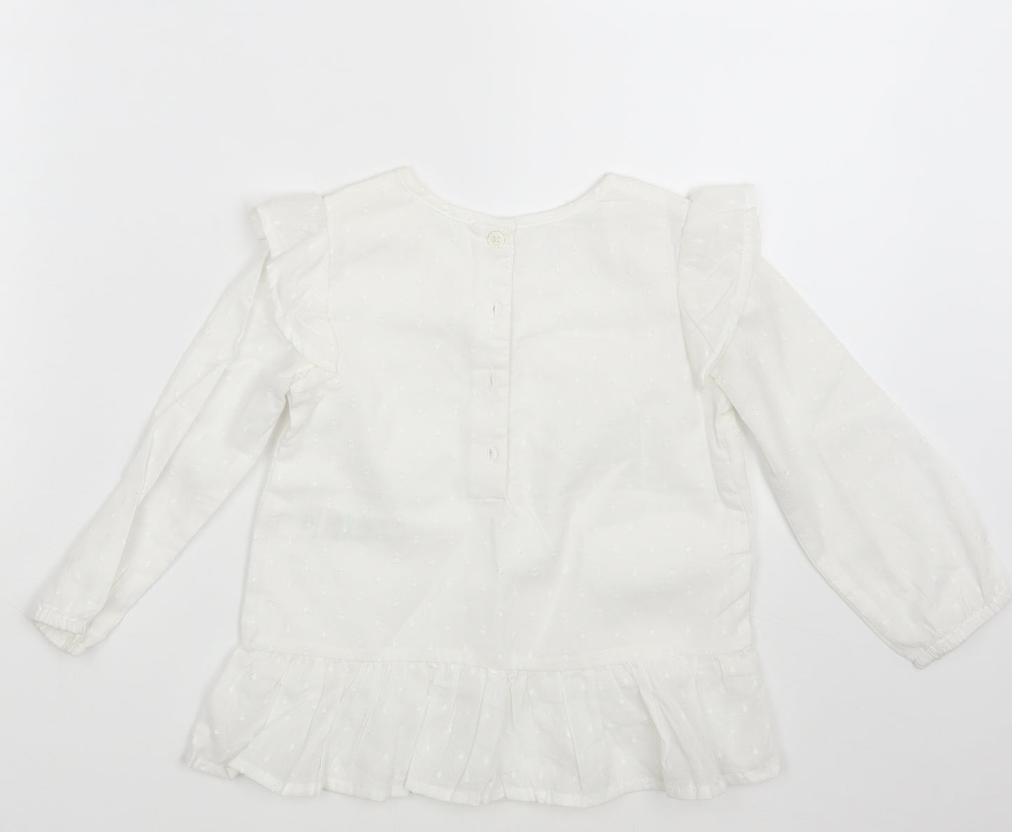 Matalan Girls White Polka Dot  A-Line  Size 2-3 Years