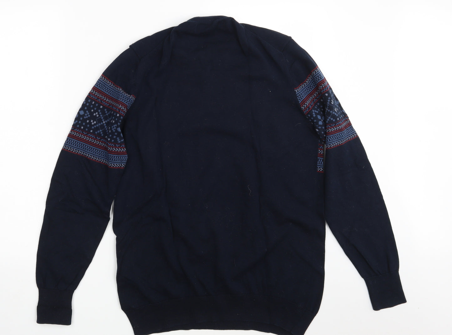 Ben Sherman Mens Blue Geometric  Pullover Sweatshirt Size L