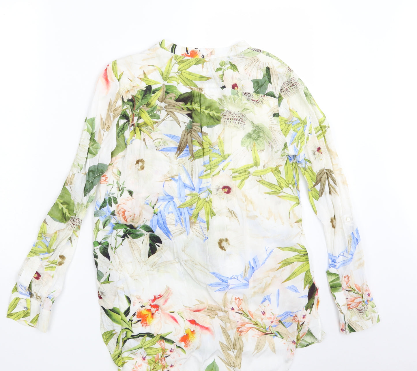 Zara Womens Ivory Floral  Basic Blouse Size XS