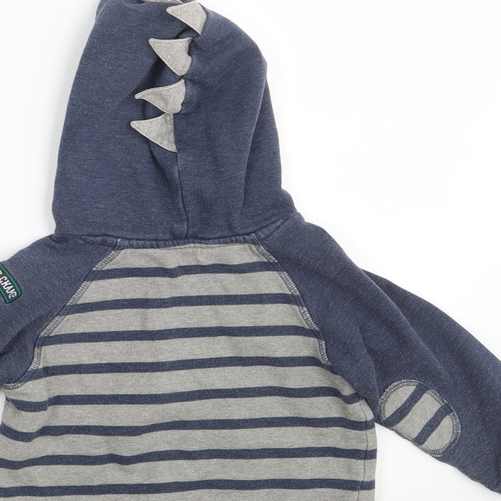 George Boys Blue Striped  Pullover Hoodie Size 2-3 Years