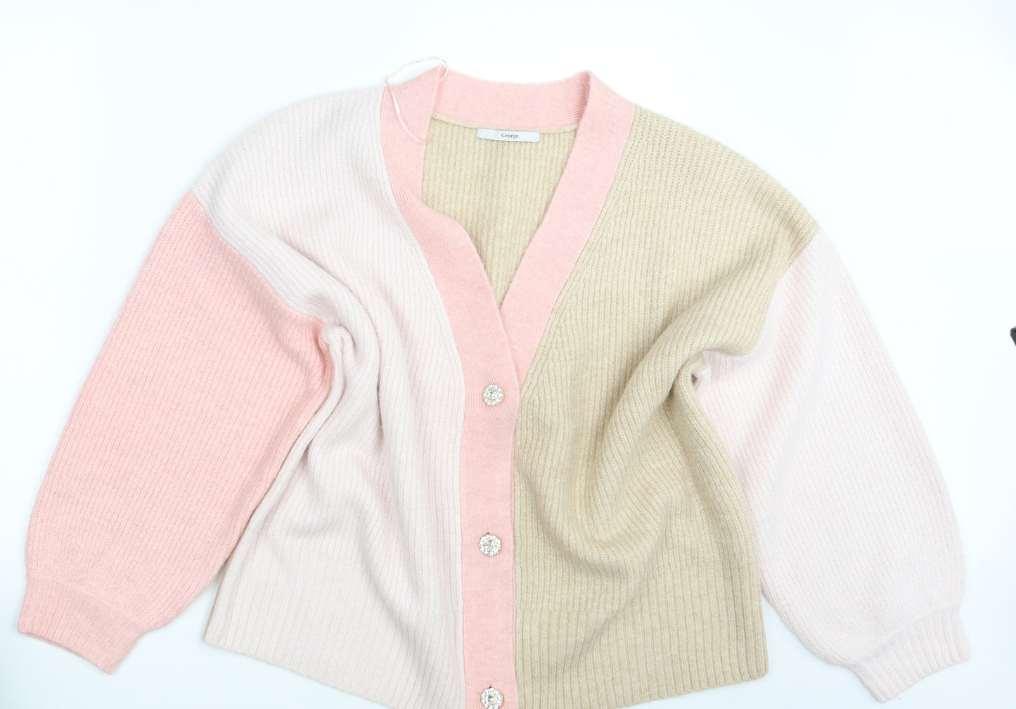 George Womens Pink   Cardigan Jumper Size L