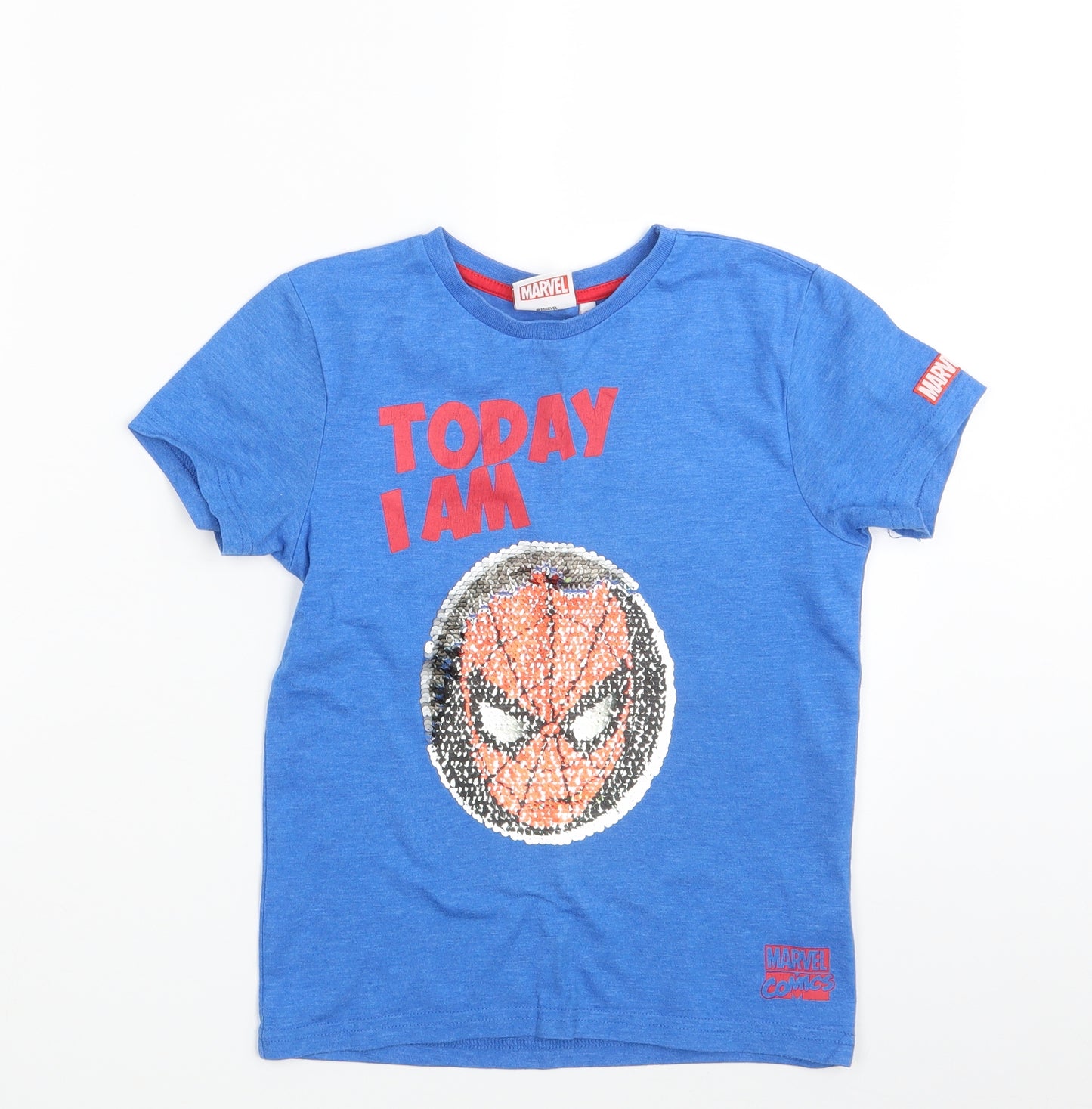 Marvel  Boys Blue   Basic T-Shirt Size 7-8 Years  - Spider Man
