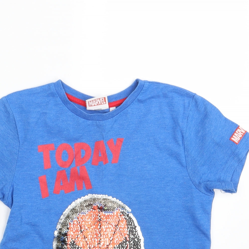 Marvel  Boys Blue   Basic T-Shirt Size 7-8 Years  - Spider Man