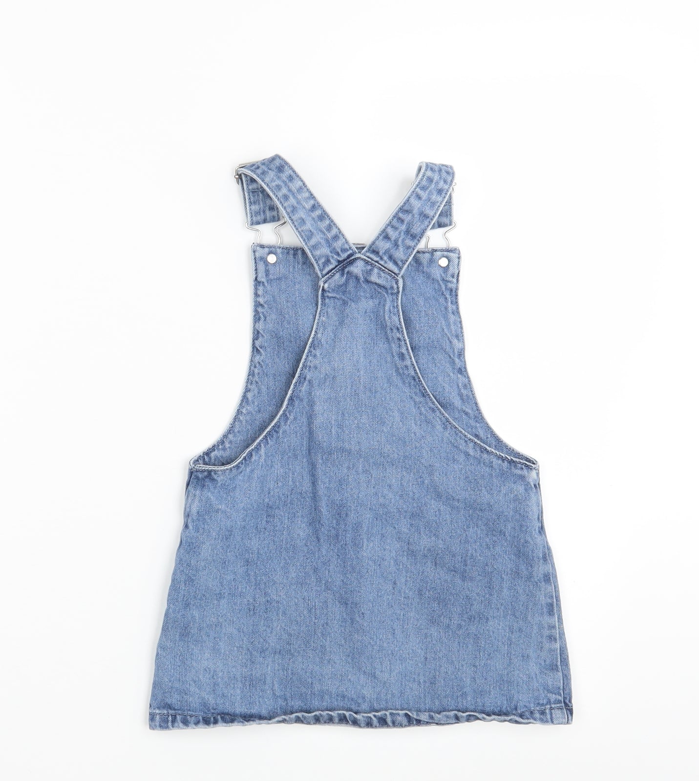 F&F Girls Blue  Denim Pinafore/Dungaree Dress  Size 3-4 Years