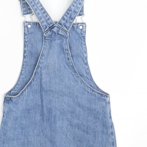 F&F Girls Blue  Denim Pinafore/Dungaree Dress  Size 3-4 Years