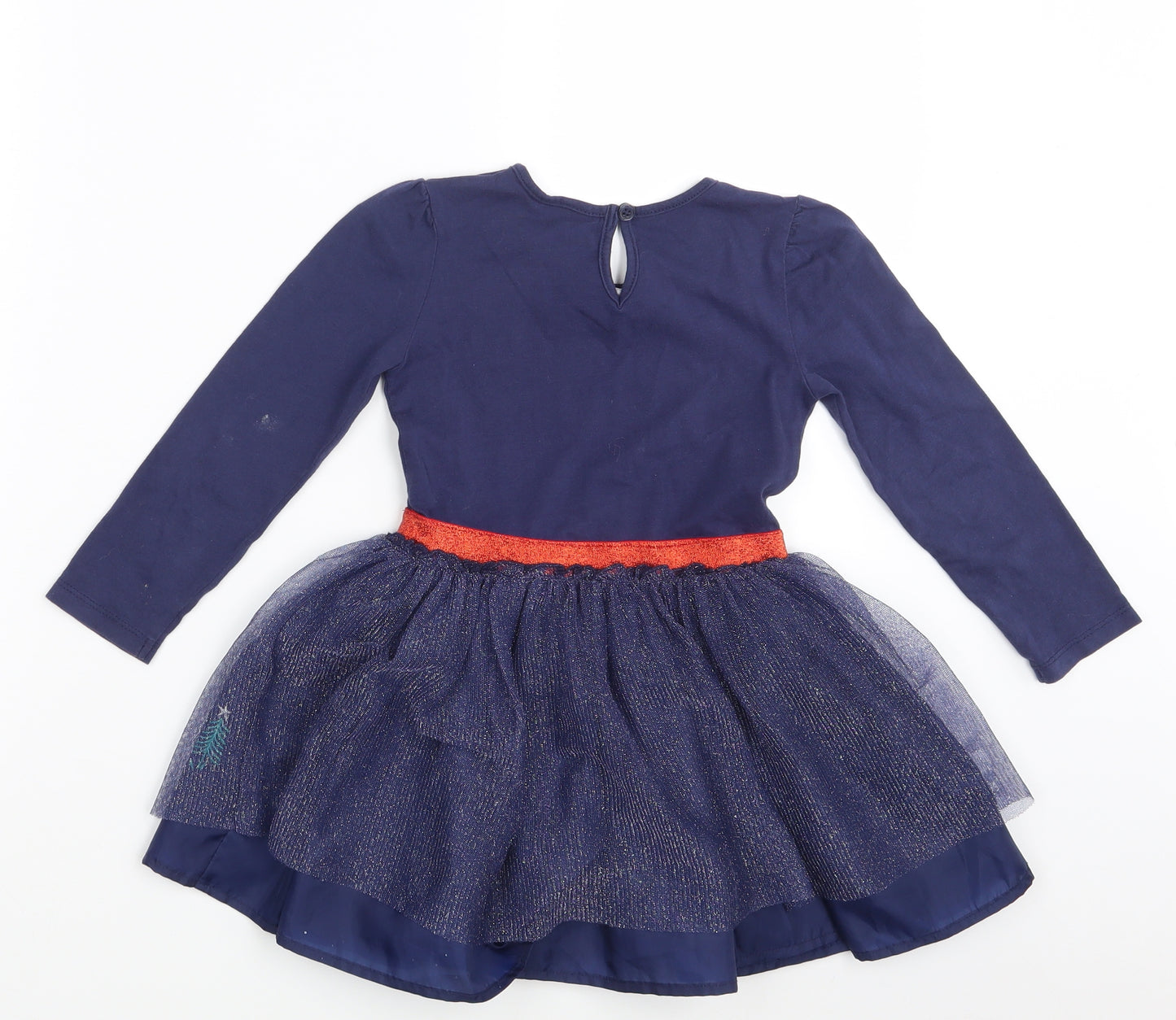 TU Girls Blue Animal Print  A-Line  Size 3-4 Years
