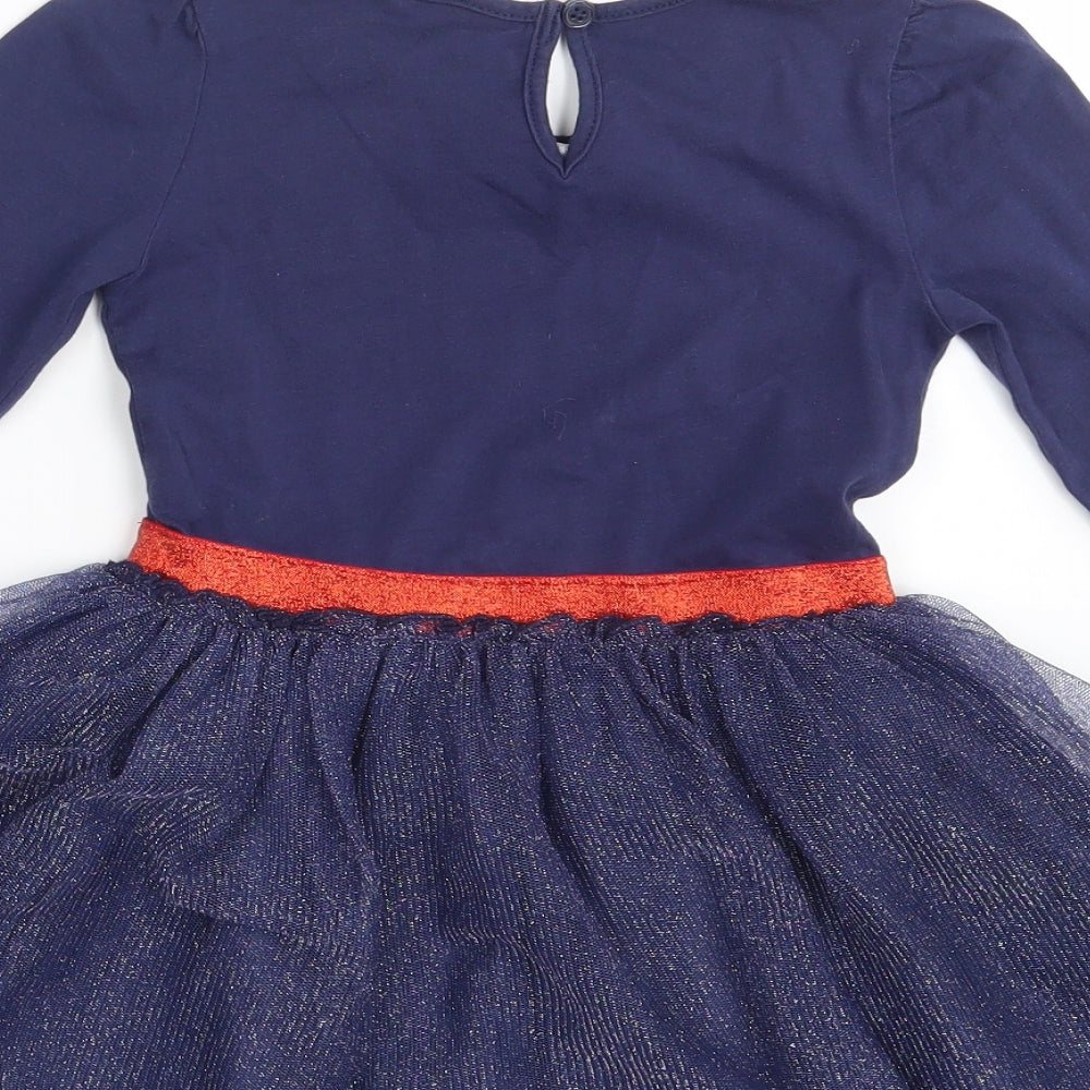 TU Girls Blue Animal Print  A-Line  Size 3-4 Years