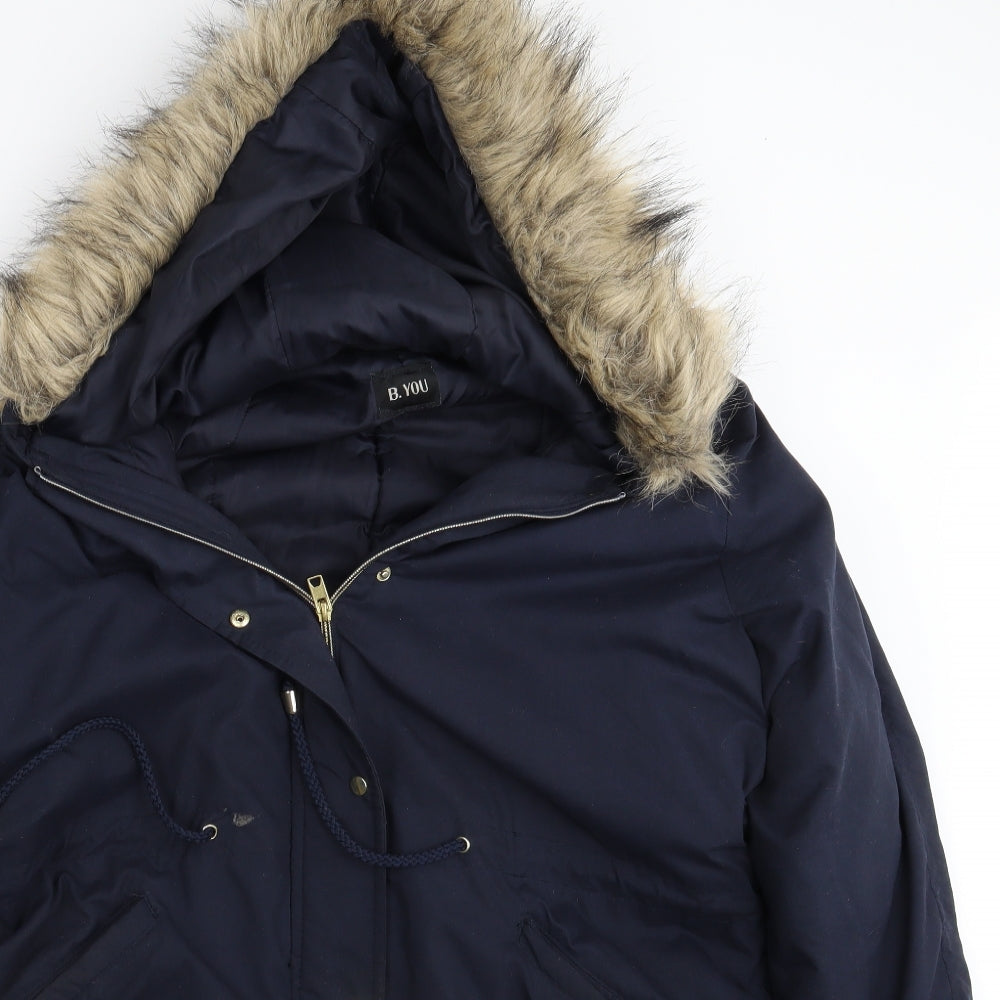 B. YOU Womens Blue   Parka Jacket Size 16