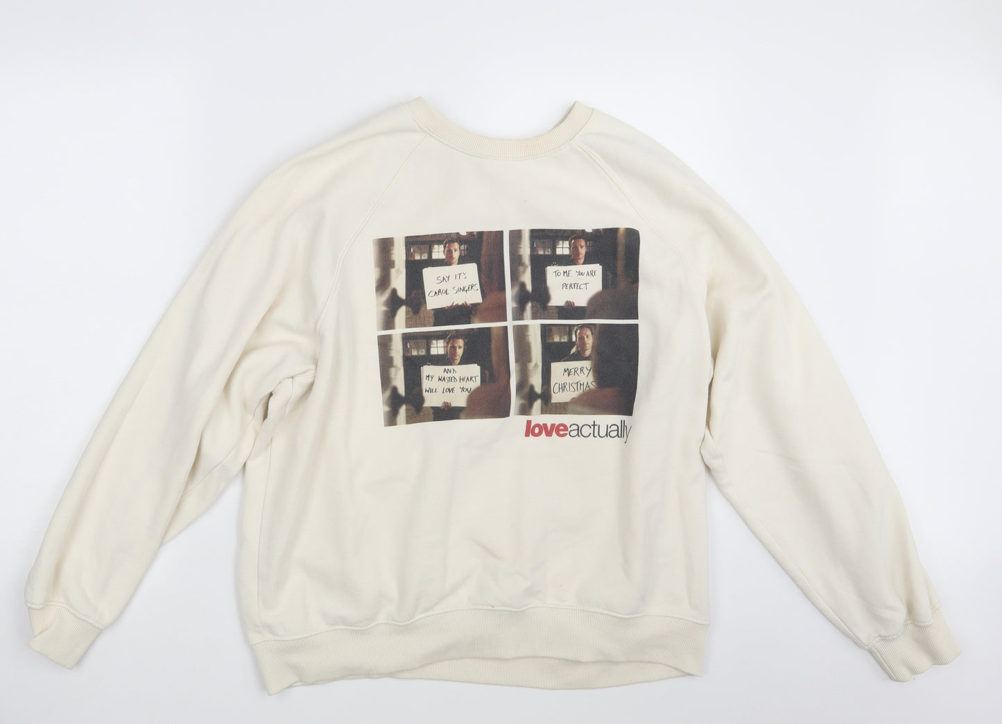 H&M Womens White   Pullover Jumper Size L