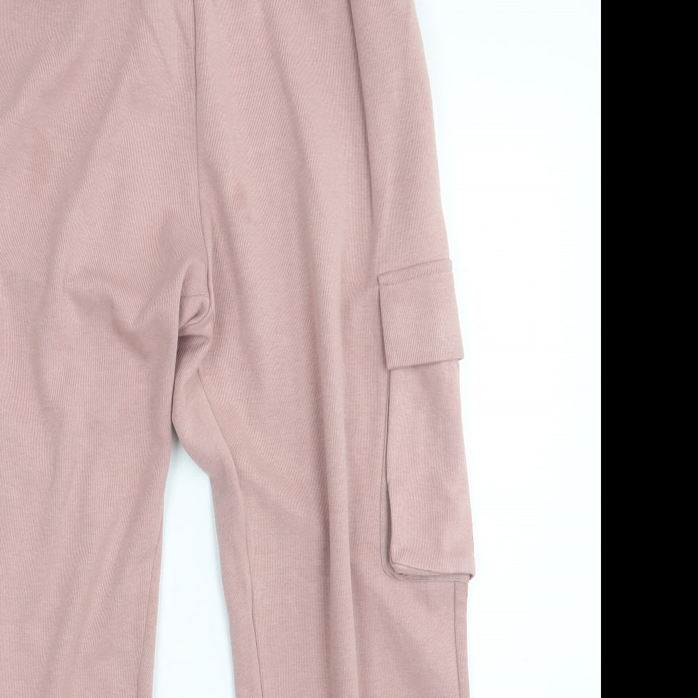 Zara Womens Pink   Cargo Trousers Size L L27 in